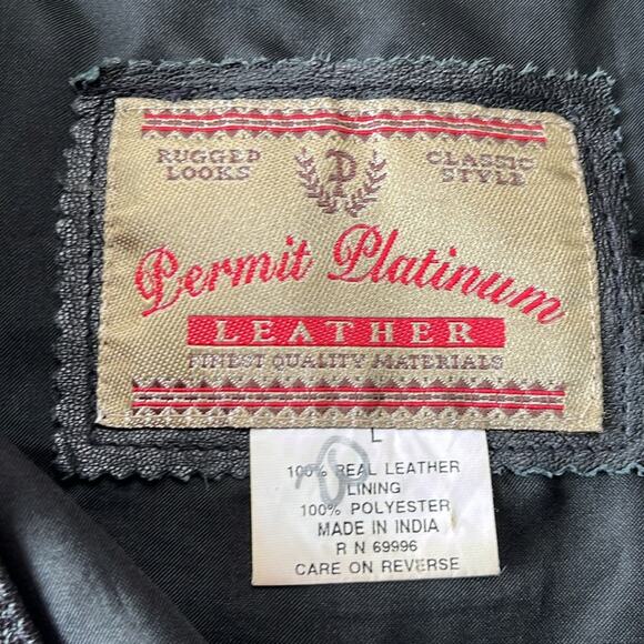 Vintage Black Leather Vest - Picture 4 of 6